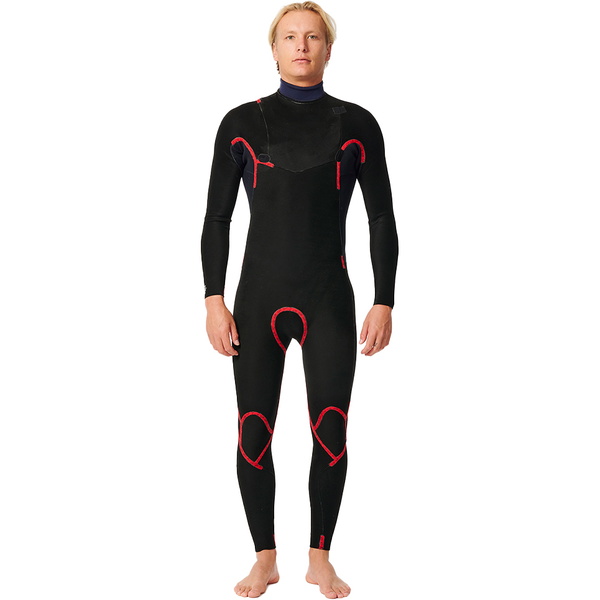 2025 Rip Curl Mens Dawn Patrol Performance 4/3mm Chest Zip Wetsuit 15DMFS - Black